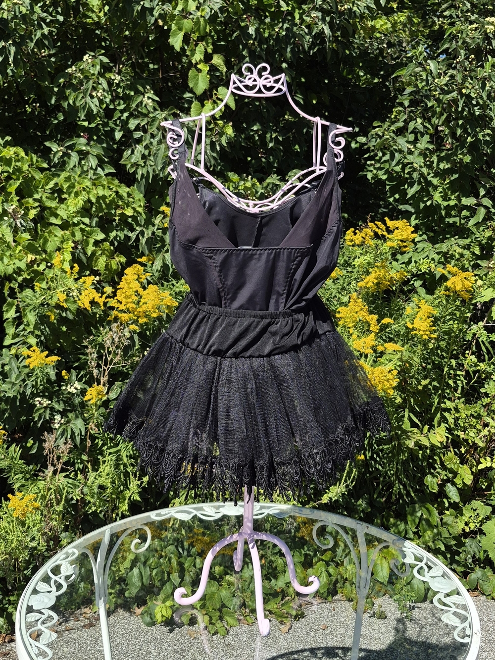 Black Tulle Petticoat And Black Maidenform Bodysuit